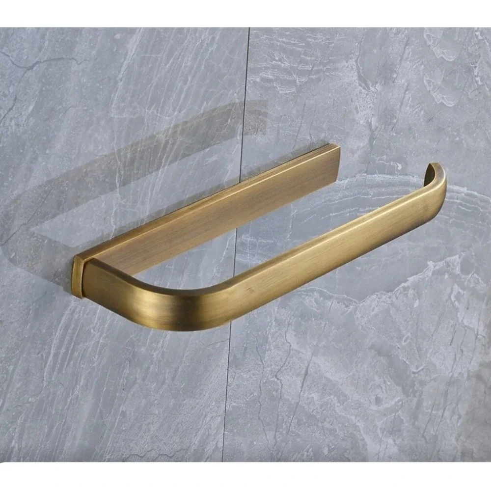 Paper Holder or hand towel  and bath towel wall mounted rack bar antique brass.